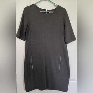 Rachel Roy Gray Ribbed MIDI Dress